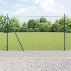 vidaXL Set di pali del recinto Argento 10 x 1.6 m Acciaio zincato