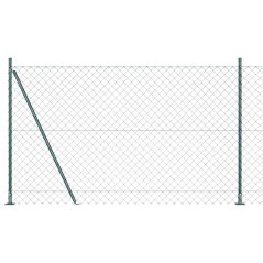 vidaXL Set di pali del recinto Argento 10 x 1.6 m Acciaio zincato