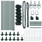 vidaXL Set di pali del recinto Argento 25 x 0.4 m Acciaio zincato vidaXL Set di pali del recinto Argento 25 x 0.4 m Acciaio zincato