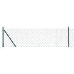 vidaXL Set di pali del recinto Argento 25 x 0,6 m Acciaio zincato