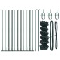 vidaXL Set di pali del recinto Argento 25 x 0,6 m Acciaio zincato