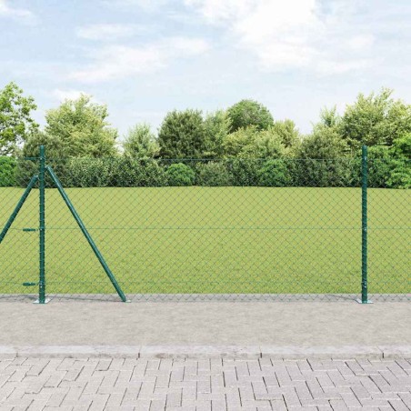 vidaXL Set di pali del recinto Argento 25 x 0.8 m Acciaio zincato