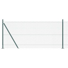 vidaXL Set di pali del recinto Argento 25 x 1 m Acciaio zincato