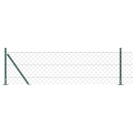 vidaXL Set di pali del recinto Argento 25 x 0.4 m Acciaio zincato