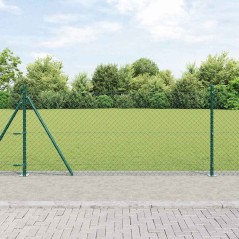 vidaXL Set di pali del recinto Argento 1 x 25 m Acciaio zincato