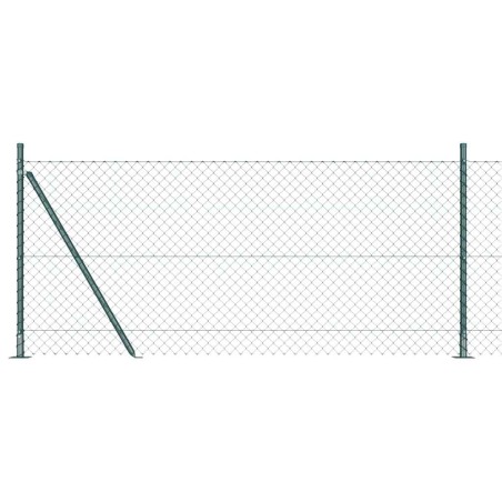 vidaXL Set di pali del recinto Argento 1 x 25 m Acciaio zincato