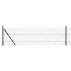 vidaXL Set di pali del recinto Argento 10 x 0.4 m Acciaio zincato