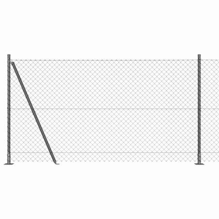vidaXL Set di pali del recinto Argento Standard Acciaio zincato