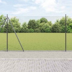 vidaXL Set di pali del recinto Argento 10 x 1.4 m Acciaio zincato