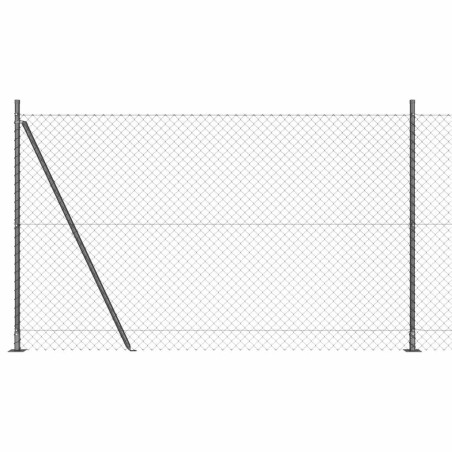 vidaXL Set di pali del recinto Argento 10 x 1.5 m Acciaio zincato