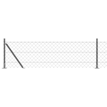 vidaXL Set di pali del recinto Argento Standard Acciaio zincato