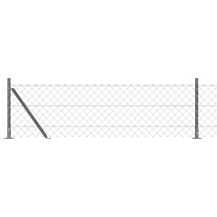 vidaXL Set di pali del recinto Argento 10 x 0.6 m Acciaio zincato