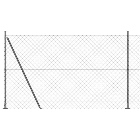 vidaXL Set di pali del recinto Argento 10 x 1.5 m Acciaio zincato