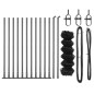 vidaXL Set di pali del recinto Argento 25 x 0,6 m Acciaio zincato