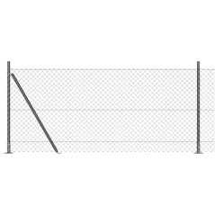 vidaXL Set di pali del recinto Argento 25 x 0.8 m Acciaio zincato