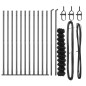 vidaXL Set di pali del recinto Argento 25 x 0.8 m Acciaio zincato