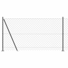 vidaXL Set di pali del recinto Argento 25 x 1,2 m Acciaio zincato
