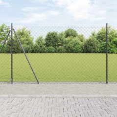 vidaXL Set di pali del recinto Argento 25 x 1.5 m Acciaio zincato
