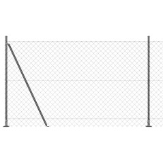 vidaXL Set di pali del recinto Argento 25 x 1.5 m Acciaio zincato