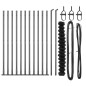 vidaXL Set di pali del recinto Argento 25 x 1.6 m Acciaio zincato