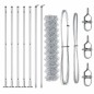 vidaXL Set di pali del recinto Argento 10 m x 1 m Acciaio zincato