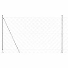 vidaXL Set di pali del recinto Argento 10 x 1.4 m Acciaio zincato