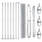 vidaXL Set di pali del recinto Argento 10 x 1.4 m Acciaio zincato