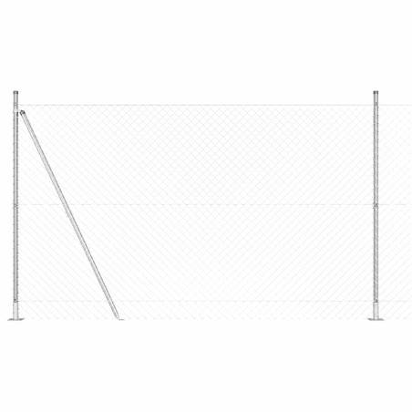 vidaXL Set di pali del recinto Argento 10 x 1.6 m Acciaio zincato