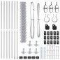 vidaXL Set di pali del recinto Argento 10 x 1.6 m Acciaio zincato