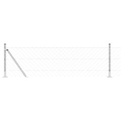 vidaXL Set di pali del recinto Argento 10 x 0.4 m Acciaio zincato