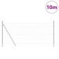 vidaXL Set di pali del recinto Argento 10 x 1 m Acciaio zincato