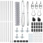 vidaXL Set di pali del recinto Argento 10 x 1 m Acciaio zincato