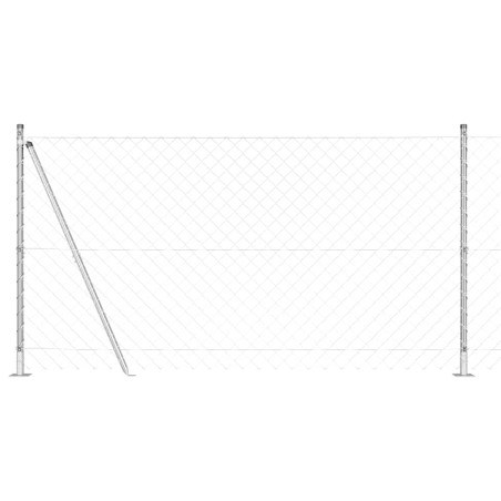 vidaXL Set di pali del recinto Argento 10 x 1.2 m Acciaio zincato