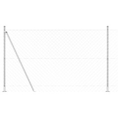 vidaXL Set di pali del recinto Argento 10 x 1.4 m