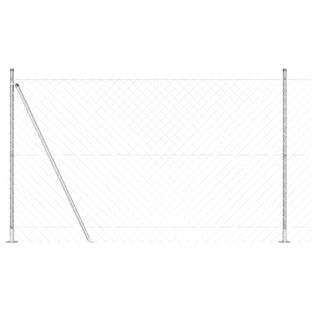 vidaXL Set di pali del recinto Argento Large Acciaio zincato