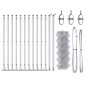 vidaXL Set di pali del recinto Argento Large Acciaio zincato