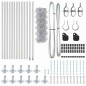 vidaXL Set di pali del recinto Argento Large Acciaio zincato