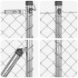 vidaXL Set di pali del recinto Argento Large Acciaio zincato