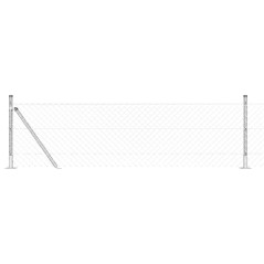 vidaXL Set di pali del recinto Argento 25 x 0.6 m Acciaio zincato