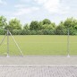 vidaXL Set di pali del recinto Argento 25 x 0,8 m Acciaio zincato