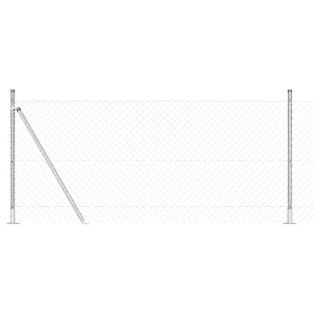 vidaXL Set di pali del recinto Argento 25 x 0.8 m Acciaio zincato