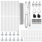 vidaXL Set di pali del recinto Argento 25 x 0.8 m Acciaio zincato