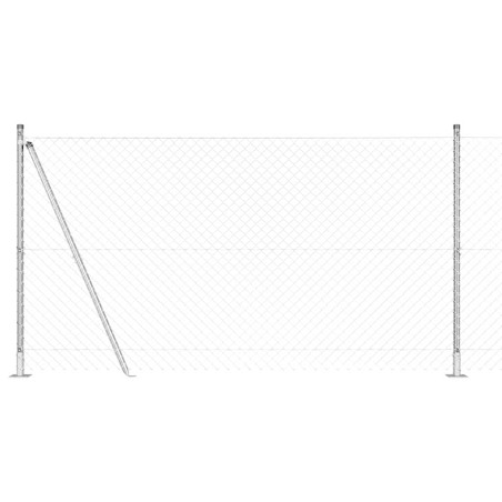 vidaXL Set di pali del recinto Argento 25 x 1,2 m Acciaio zincato