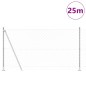 vidaXL Set di pali del recinto Argento 25 x 1,2 m Acciaio zincato