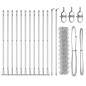 vidaXL Set di pali del recinto Argento 25 x 1,2 m Acciaio zincato