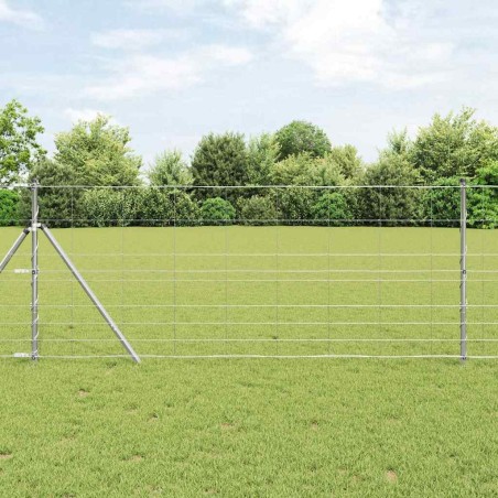 vidaXL Recinzione da Campo 1x25 m in Acciaio Zincato