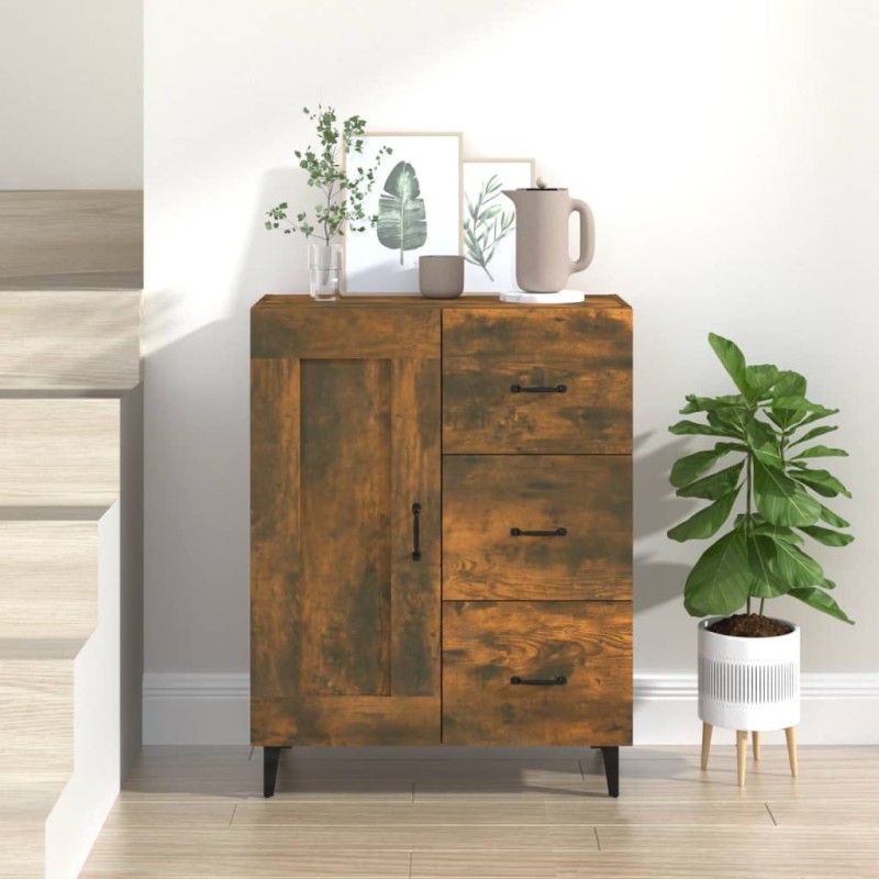 Credenza Rovere Fumo 69,5x34x90 cm in Legno Multistrato Credenza Rovere Fumo 69,5x34x90 cm in Legno Multistrato