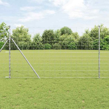 vidaXL Recinzione da Campo 1,4 x 25 m in Acciaio Zincato