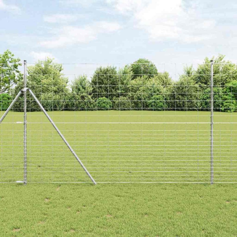 vidaXL Recinzione da Campo 1,6 x 25 m in Acciaio Zincato