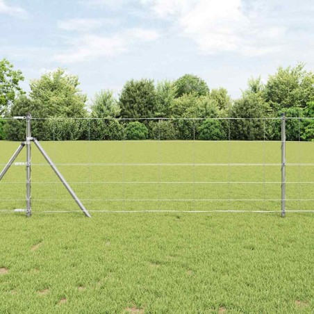 vidaXL Recinzione per Campo 0.8x50 m in Acciaio Zincato